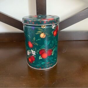 Floral Green and Red Decorative Tin